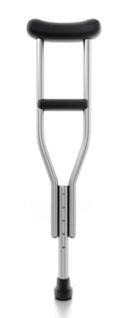Crutch isolated on white background. 3D illustration.