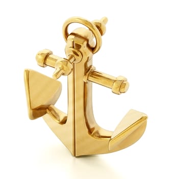 Anchor isolated on white background. 3D illustration.