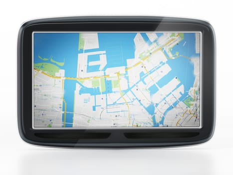 GPS Global Positioning System isolated on white background. 3D illustration.
