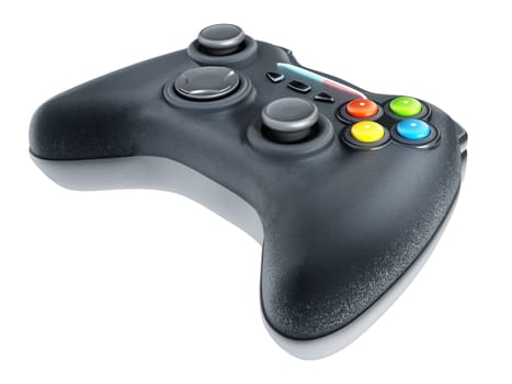 Generic game controller isolated on white background. 3D illustration.