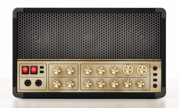 Generic guitar amplifier isolated on white background. 3D illustration.