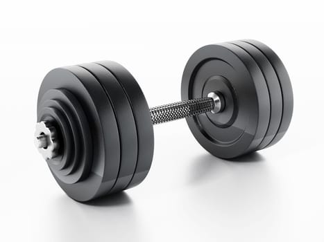 Dumbell isolated on white background. 3D illustration.