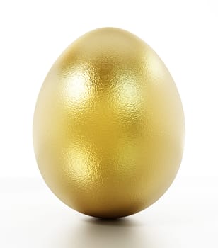 Shiny golden eggs isolated on white background. 3D illustration.