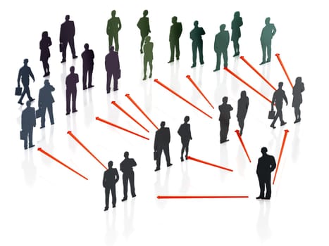 Organisation scheme of business part. 3D illustration.