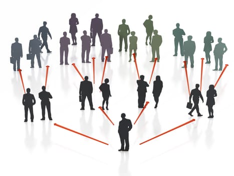 Organisation scheme of business part. 3D illustration.
