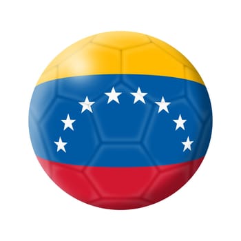 A Venezuela soccer ball football 3d illustration isolated on white with clipping path