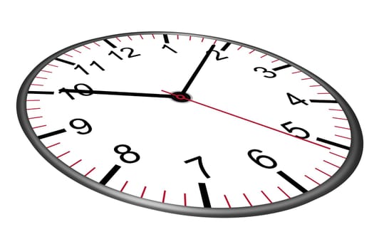 A clock face illustration with second minute hour hands
