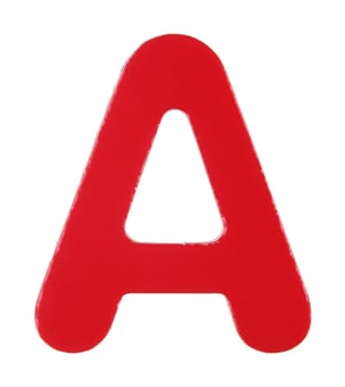 An upper case A magnetic letter on white with clipping path