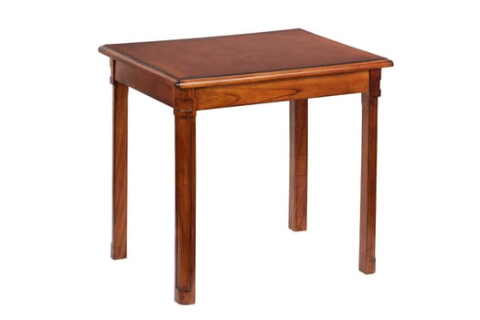 An old retro wood table isolated on white with clipping path