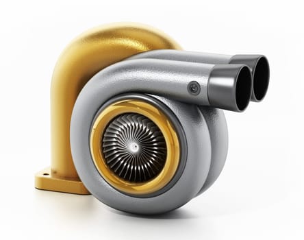 Car turbo isolated on white background. 3D illustration.