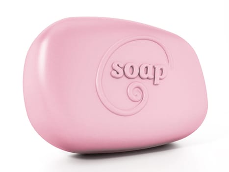 Generic soap design isolated on white background. 3D illustration.