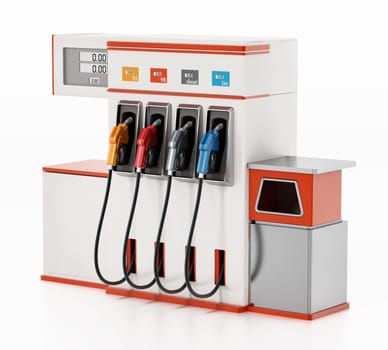 Modern fuel pump isolated on white background. 3D illustration.