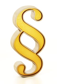 Paragraph symbol isolated on white background. 3D illustration.