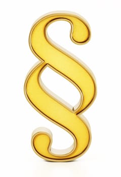 Paragraph symbol isolated on white background. 3D illustration.
