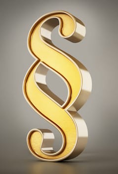 Paragraph symbol isolated on white background. 3D illustration.