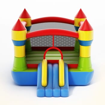 Bounce house isolated on white background. 3D illustration.
