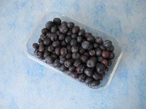 Blueberries in a plastic package