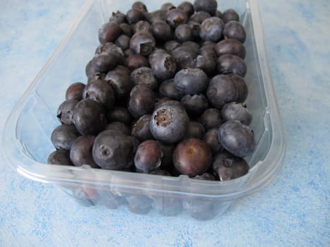 Blueberries in a plastic package