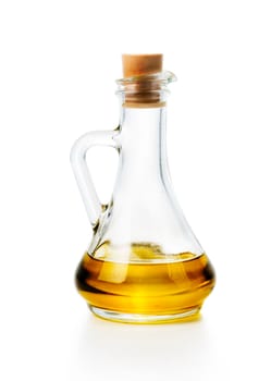 Olive oil bottle isolated over white background