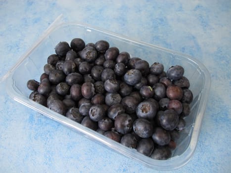 Blueberries in a plastic package