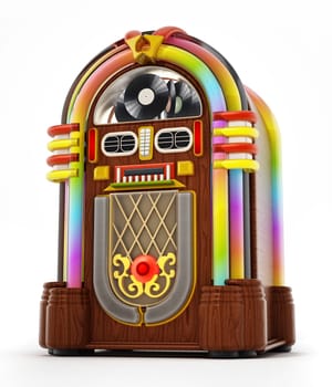 Jukebox isolated on white background. 3D illustration.