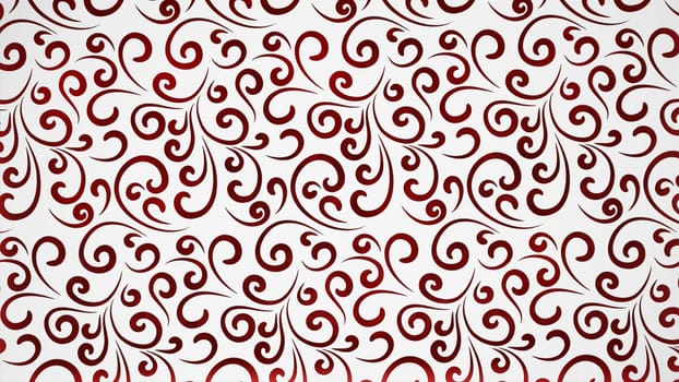 Abstract red and white floral background. 3D illustration.