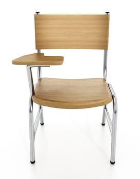 Student chair isolated on white background. 3D illustration.