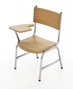 Student chair isolated on white background. 3D illustration.