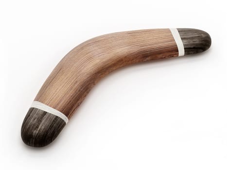 Boomerang isolated on white background. 3D illustration.