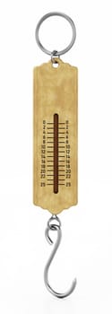 Vintage spring scale isolated on white background. 3D illustration.