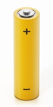 Generic AA battery isolated on white background. 3D illustration.