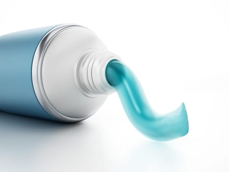 Toothpaste coming out of tube. 3D illustrationToothpaste coming out of tube. 3D illustration.