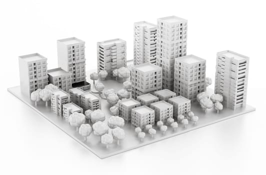Architectural model printed in a 3D printer. 3D illustration.