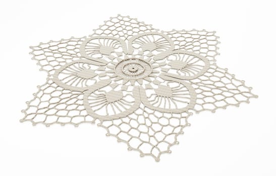 Lace isolated on white background. 3D illustration.
