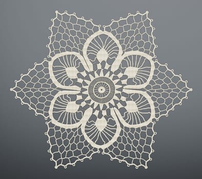 Lace isolated on gray background. 3D illustration.