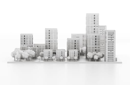 Architectural model printed in a 3D printer. 3D illustration.