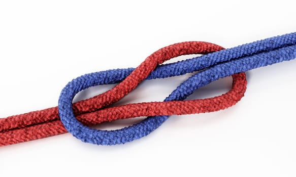Rope knot isolated on white background. 3D illustration.