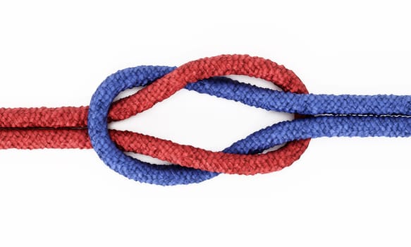 Rope knot isolated on white background. 3D illustration.