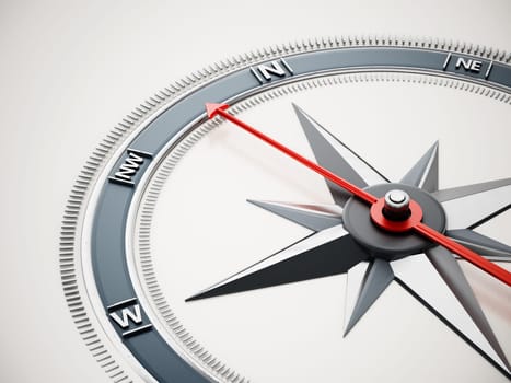 Compass icon isolated on white background. 3D illustration.
