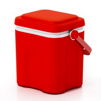 Portable car mini fridge isolated on white background. 3D illustration.