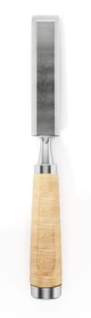 Carpenter's chisel isolated on white background. 3D illustration.