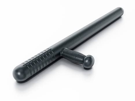 Police baton isolated on white background. 3D illustration.