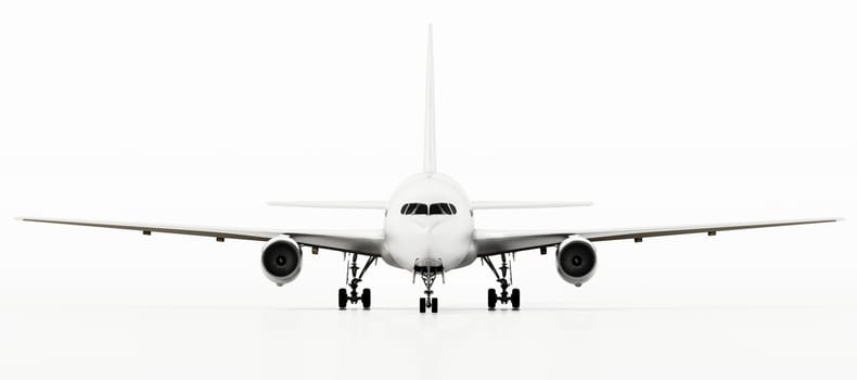Generic airplane isolated on white background. 3D illustration.