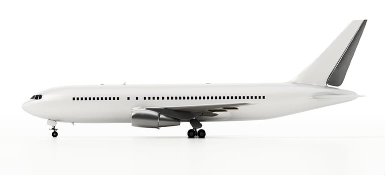 Generic airplane isolated on white background. 3D illustration.