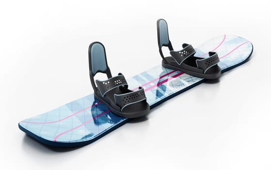 Snowboard isolated on white background. 3D illustration.