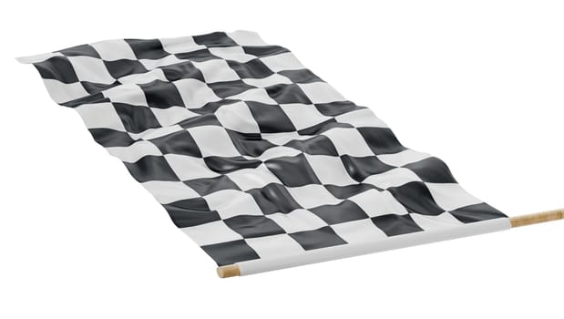 Checkered race flag isolated on white background. 3D illustration.