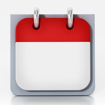 Blank calendar isolated on white background. 3D illustration.
