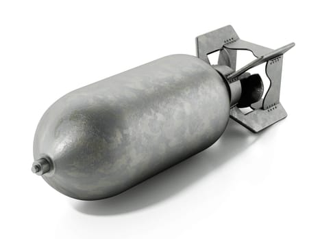 Retro bomb isolated on white background. 3D illustration.