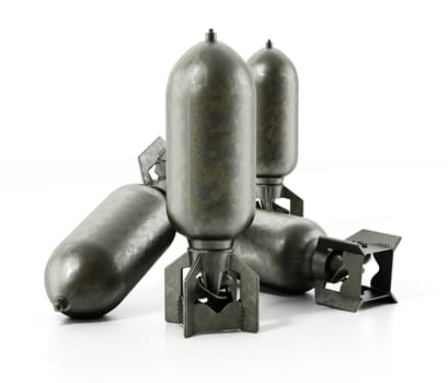 Retro bomb isolated on white background. 3D illustration.