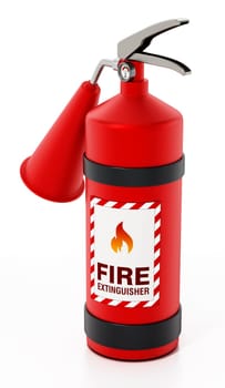 Fire extinguisher isolated on white background. 3D illustration.
